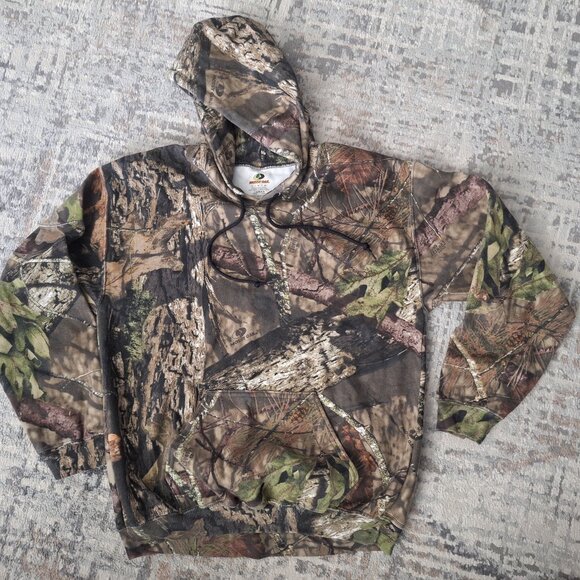 Mossy Oak Hoodie Men's Medium Camouflage Hardwood Sweatshirt - Picture 1 of 2
